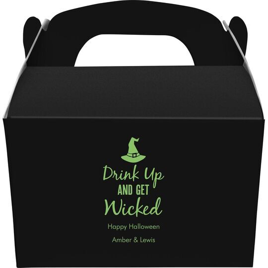 Drink Up and Get Wicked Gable Favor Boxes
